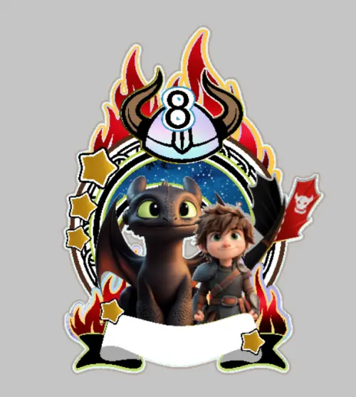 Arquivo de corte topo de bolo Como treinar seu dragão