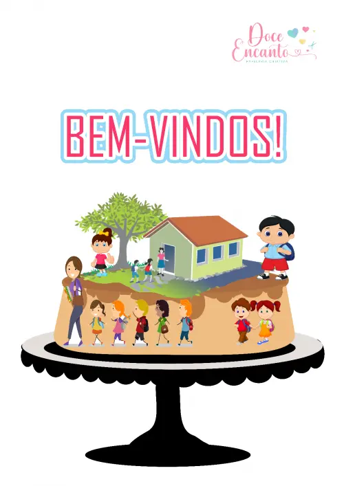 Arquivo de Corte Topo de Bolo Escola