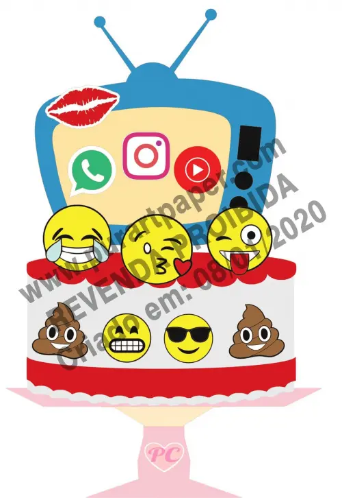 Arquivo de corte topo de bolo Emoji