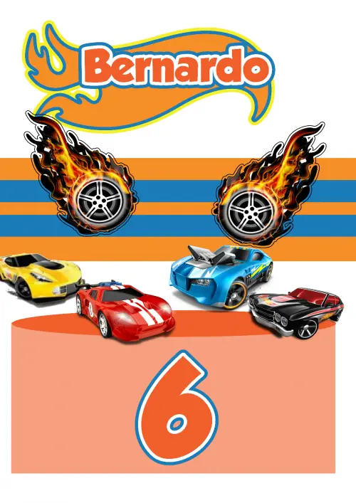 Arquivo de corte topo de bolo Hot Wheels