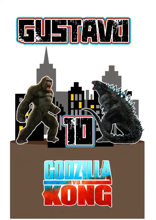 Arquivo de corte topo de bolo Godzila