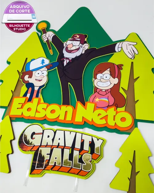 Arquivo de corte topo de bolo Gravity falls