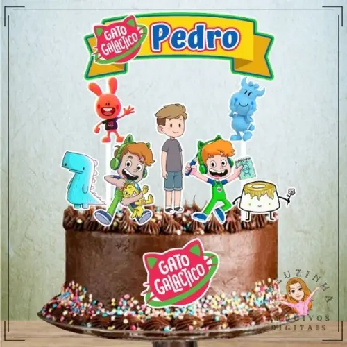 Arquivo de corte topo de bolo Gato Galatico