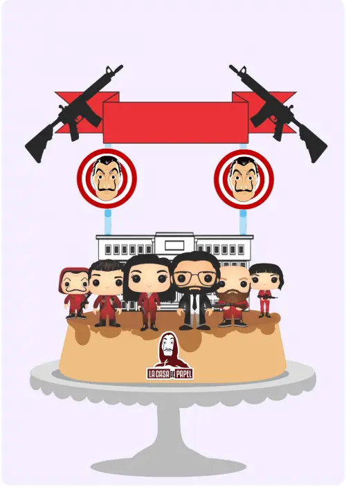 Arquivo de corte topo de bolo La casa de papel