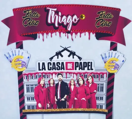 Arquivo de corte topo de bolo La casa de papel