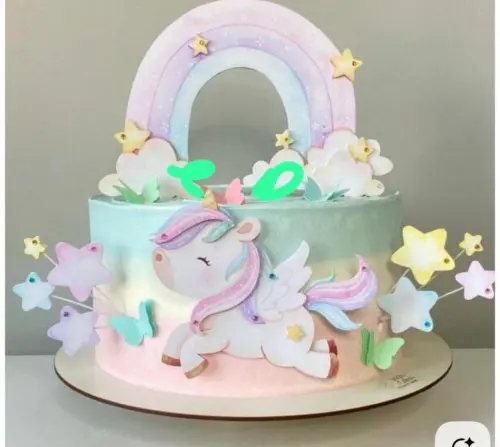 Topo de bolo Unicornio