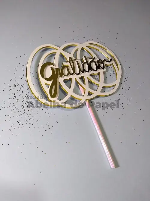 Arquivo de corte topo de bolo Gratidão