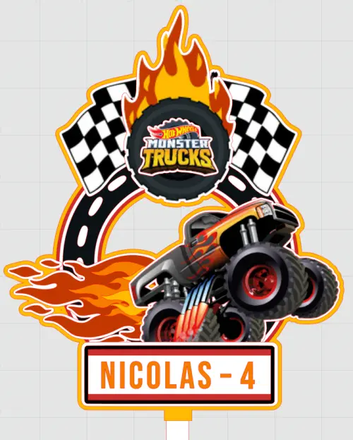 Arquivo de corte topo de bolo Monster truck