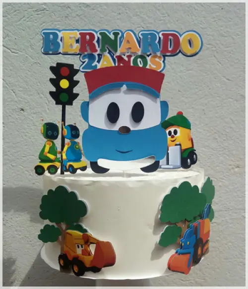 Arquivo de corte topo de bolo Léo o Caminhao