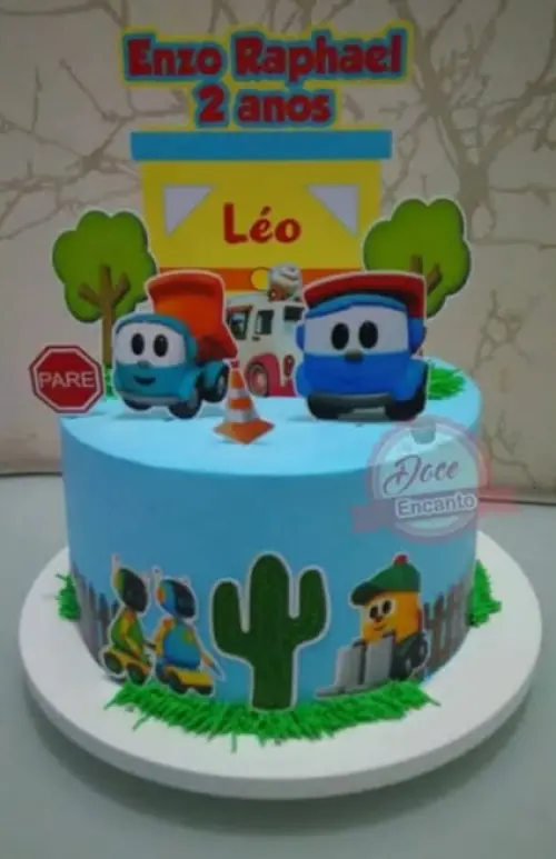 Arquivo de corte topo de bolo Léo o Caminhao