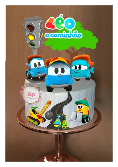 Arquivo de corte topo de bolo Léo o Caminhao