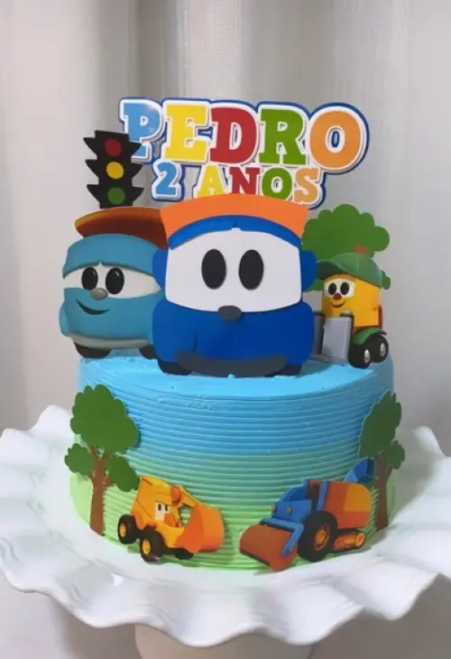 Arquivo de corte topo de bolo Léo o Caminhao