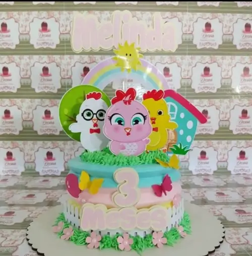 Arquivo de corte topo de bolo Galinha Baby