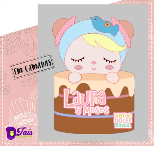 Arquivo de corte topo de bolo Metoo Doll