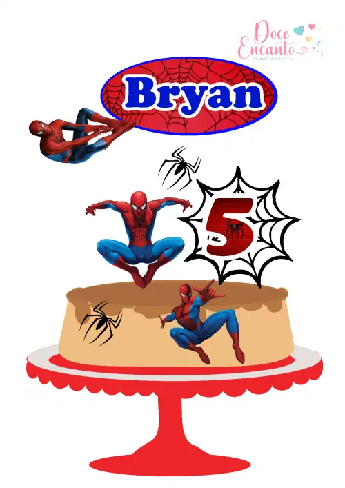 Arquivo de corte Topo de bolo Homem Aranha
