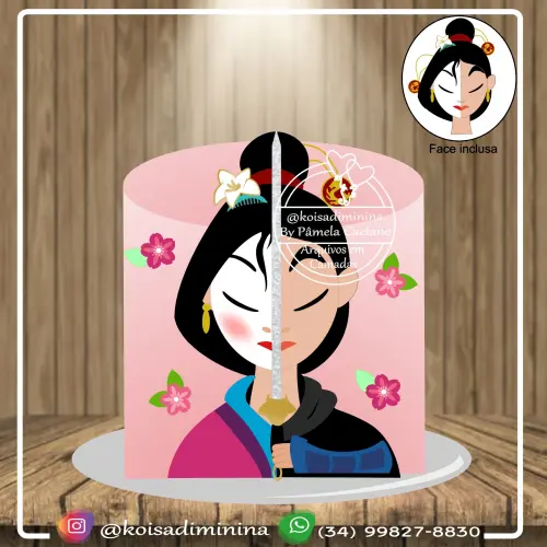Arquivo de corte topo de bolo Mulan