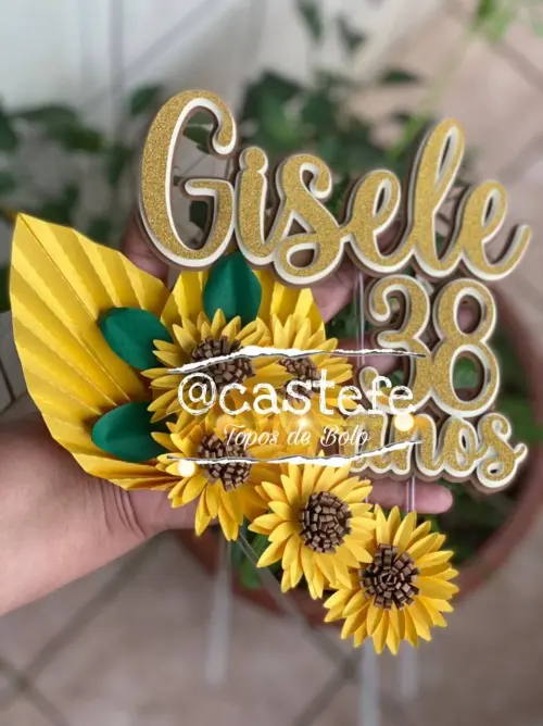 Arquivo de corte topo de bolo Girassol