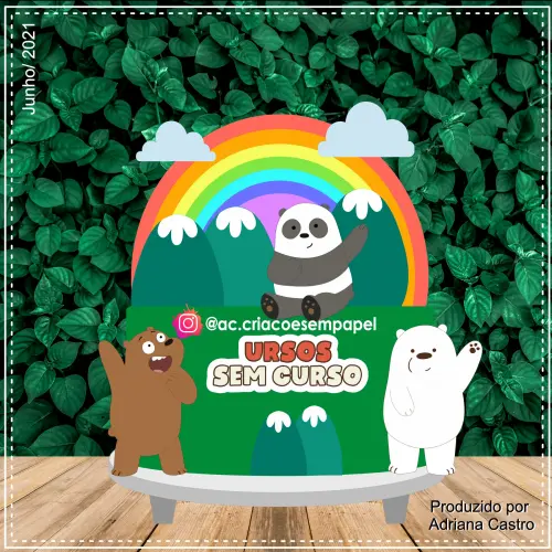 Arquivo de corte topo de bolo Urso sem curso