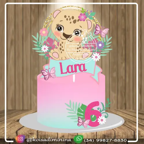 Arquivo de corte topo de bolo Leopardo