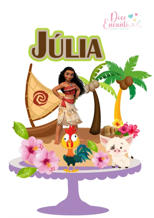 Arquivo de corte topo de bolo Moana
