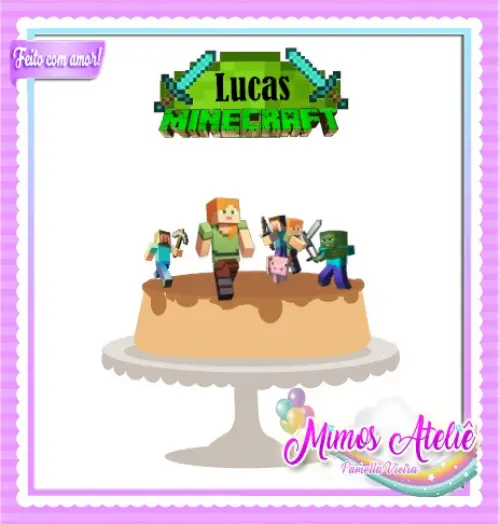 Arquivo de Corte Topo de Bolo Minecraft