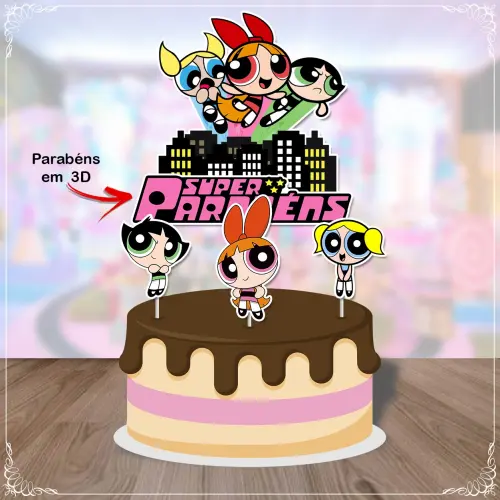 Arquivo de corte topo de bolo Meninas super Poderosas