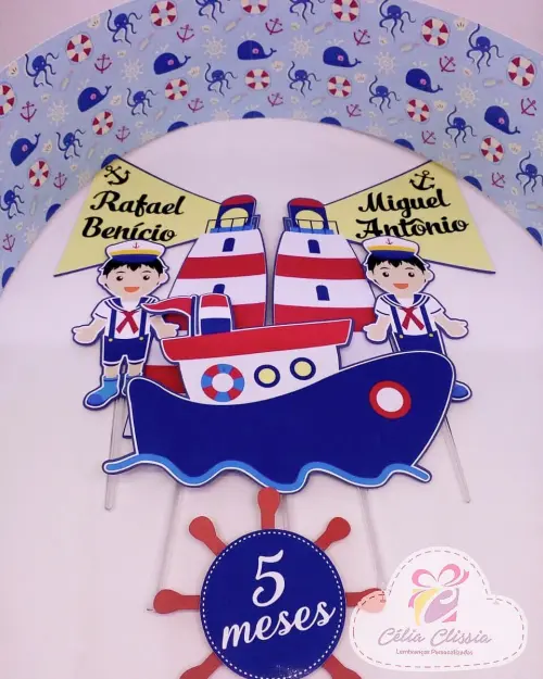 Arquivo de corte topo de bolo Marinheiro