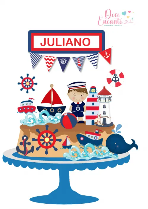 Arquivo de corte topo de bolo Marinheiro