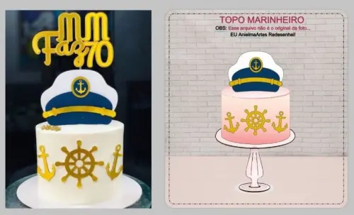 Arquivo de corte topo de bolo Marinheiro