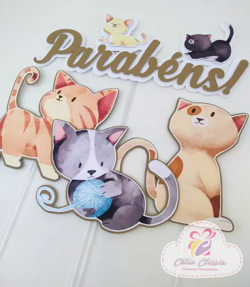 Arquivo de corte topo de bolo gatinho