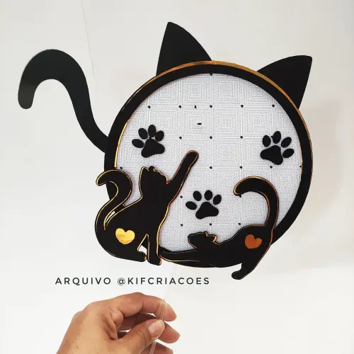 Arquivo de corte topo de bolo gatinho