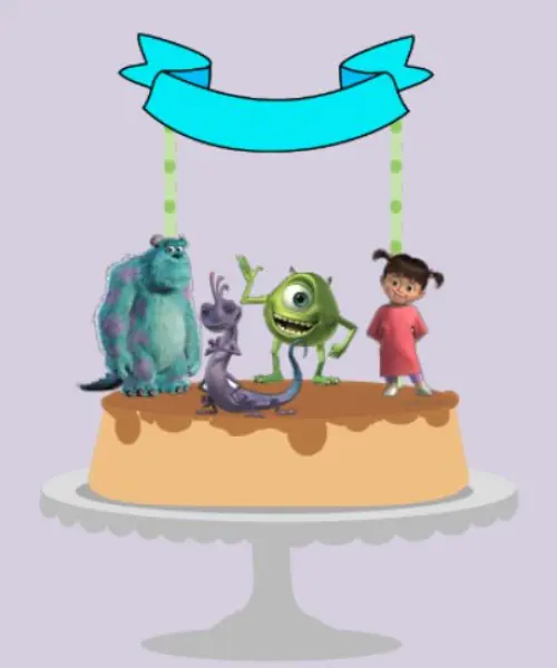 Arquivo de corte topo de bolo Monstros SA