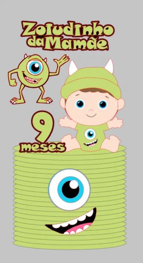 Arquivo de corte topo de bolo Monstros SA