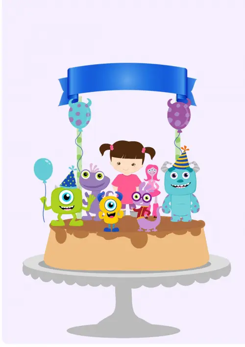 Arquivo de corte topo de bolo Monstros SA