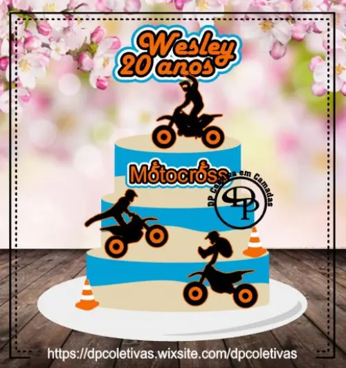 Arquivo de corte topo de bolo Moto