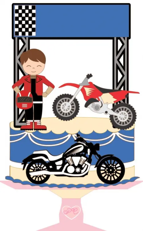 Arquivo de corte topo de bolo Moto