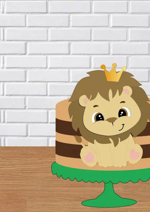 Arquivo de corte topo de bolo leãozinho