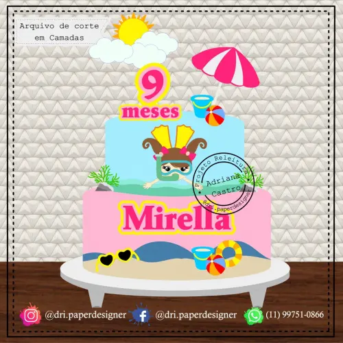 Arquivo de corte topo de bolo Mergulhador