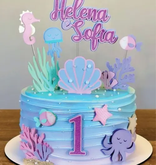 Arquivo de corte topo de bolo Fundo do Mar