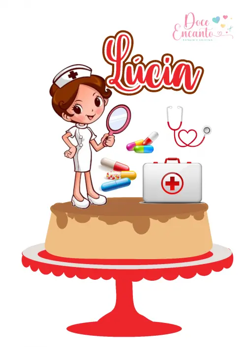 Arquivo de corte topo de bolo Enfermagem