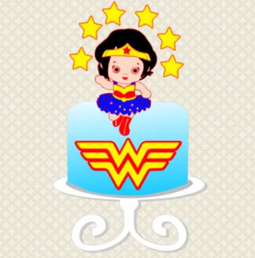 Arquivo de corte topo de bolo Mulher Maravilha