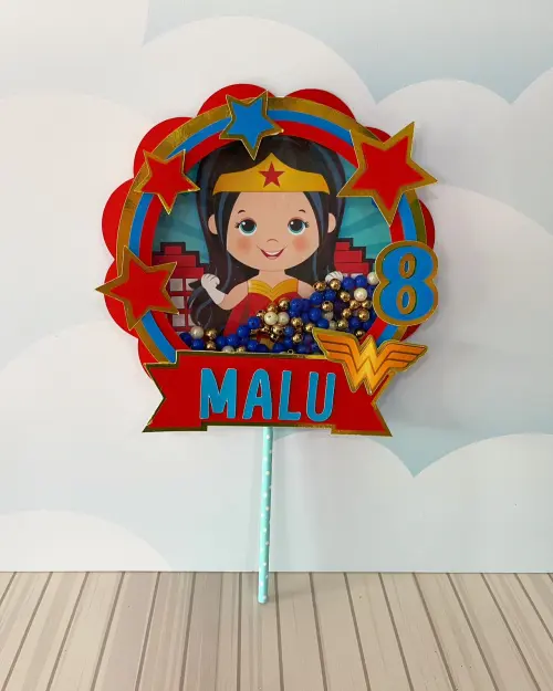 Arquivo de corte topo de bolo Mulher Maravilha