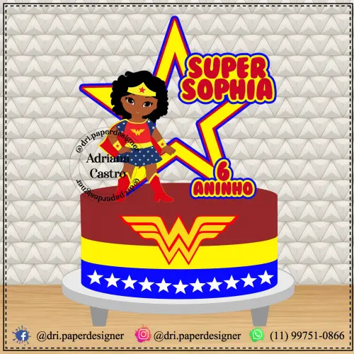 Arquivo de corte topo de bolo Mulher Maravilha