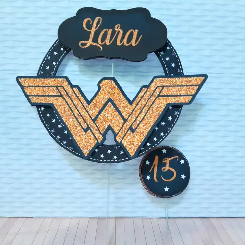 Arquivo de corte topo de bolo Mulher Maravilha