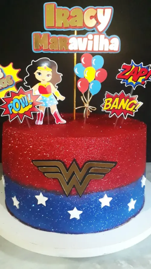 Arquivo de corte topo de bolo Mulher Maravilha