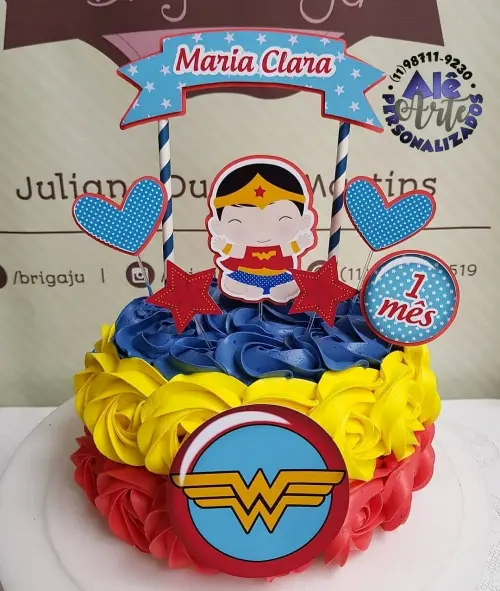 Arquivo de corte topo de bolo Mulher Maravilha