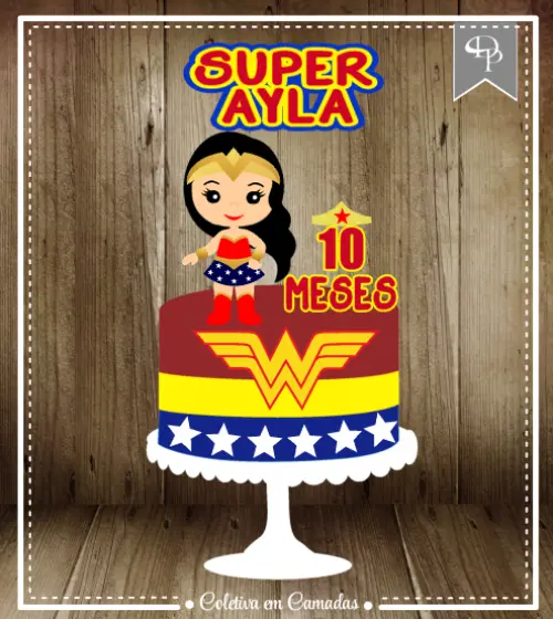 Arquivo de corte topo de bolo Mulher Maravilha
