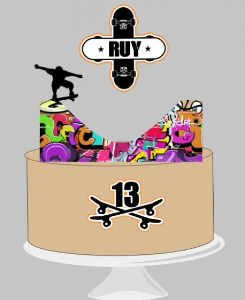 Arquivo de corte topo de bolo Skate