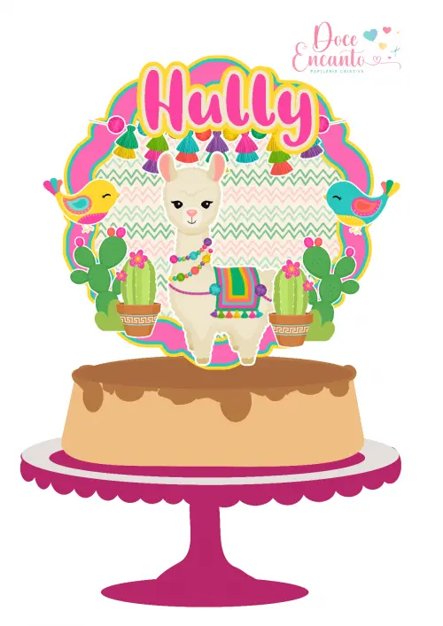 Arquivo de corte topo de bolo Lhama