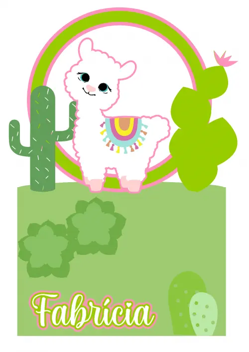 Arquivo de corte topo de bolo Lhama